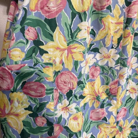 Vintage Floral House Muumuu‎ Robe Dress 1X Simply Basic Trad Wife Colorful Flowy - Picture 4 of 7